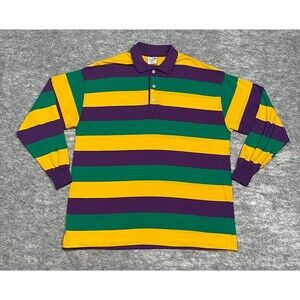 Accent Annex Mardi Gras Headquarters Long Sleeve Shirt 2XL Purple Green Yellow